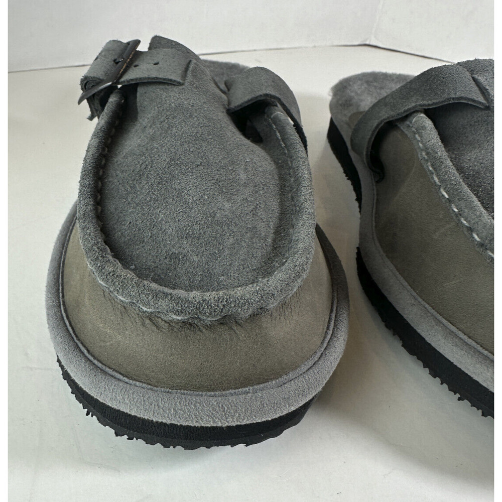 LL Bean Wicked Good Slipper Scuffs Shearling Lined Suede Leather Men's Size 10 - Picture 12 of 14